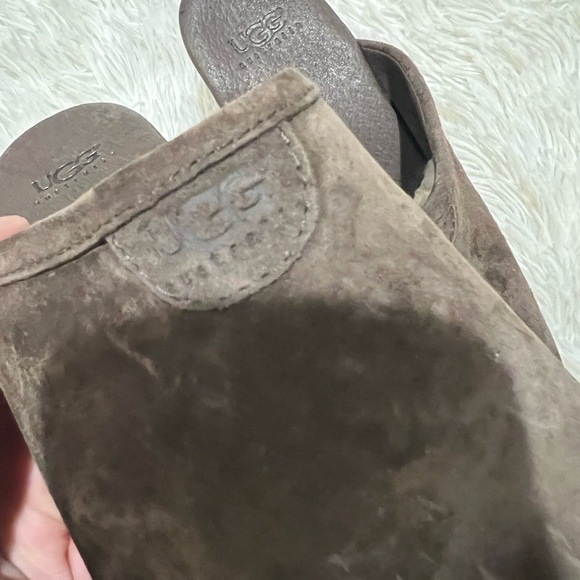 UGG Dark Brown Suede Clogs - Picture 8 of 8